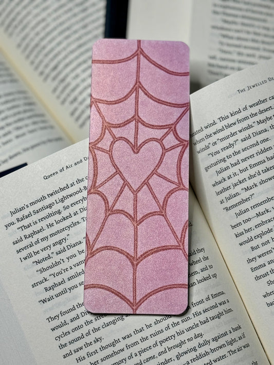 Heart spiderweb bookmark