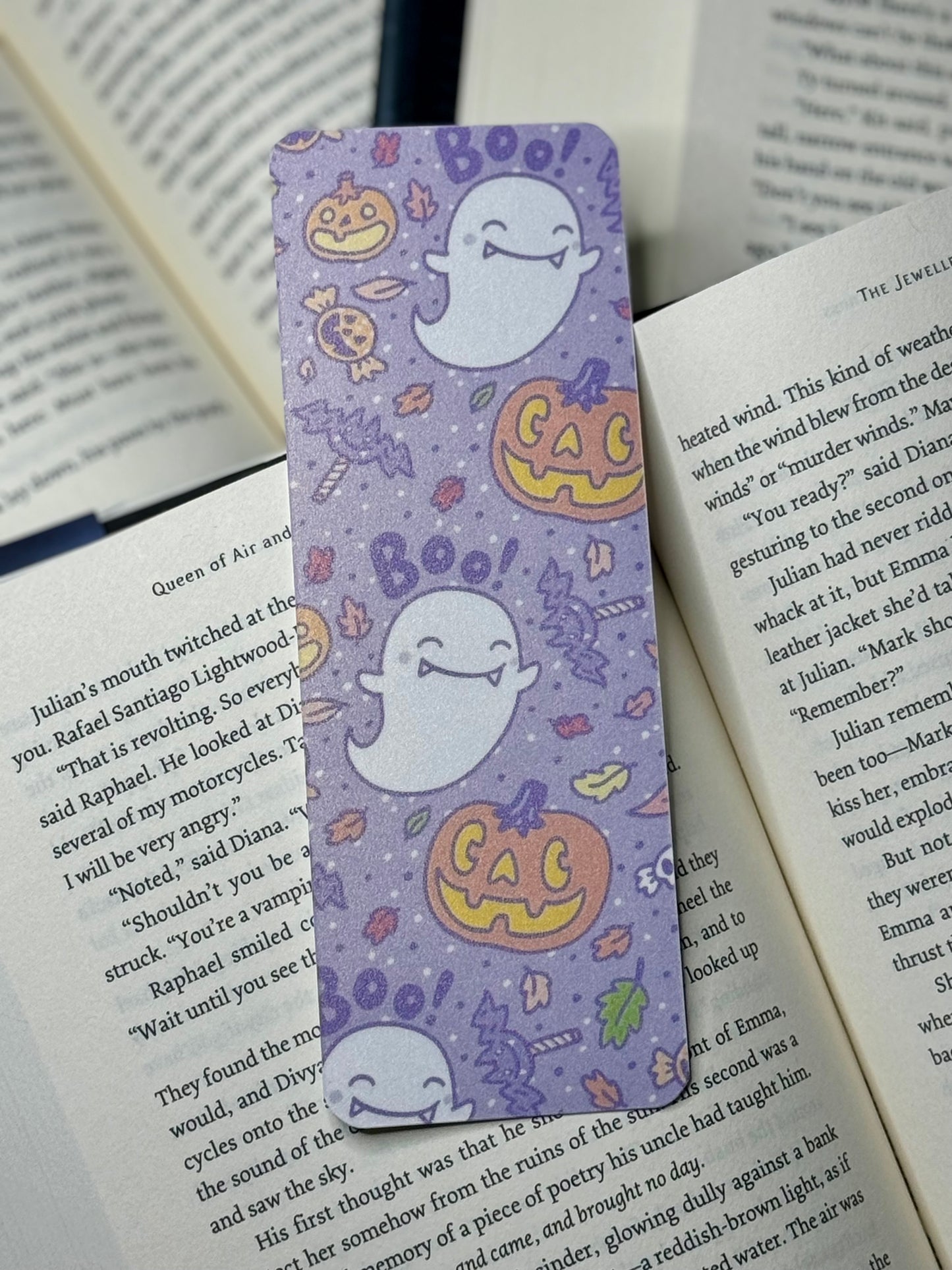 Boo jack-o-lantern bookmark